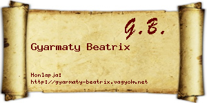 Gyarmaty Beatrix névjegykártya